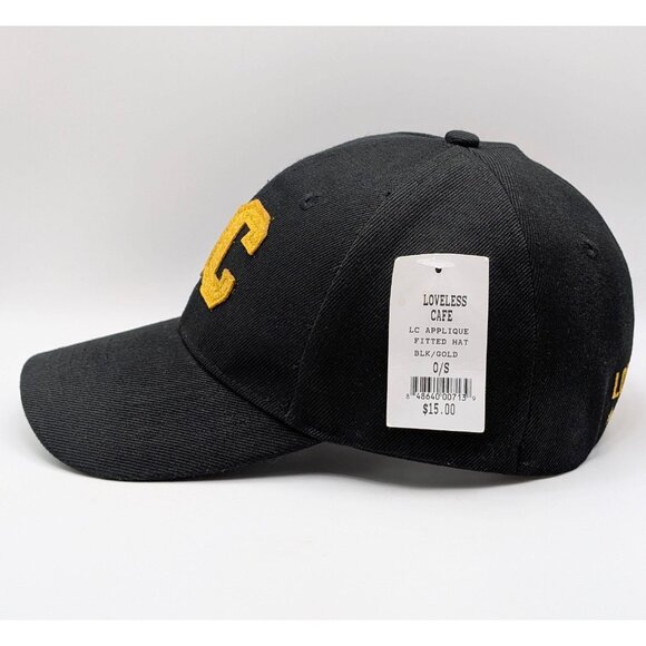NEW The Loveless Cafe Nashville TN Cap Hat Adult Black Gold Fitted Stretch OSFM - Picture 3 of 5